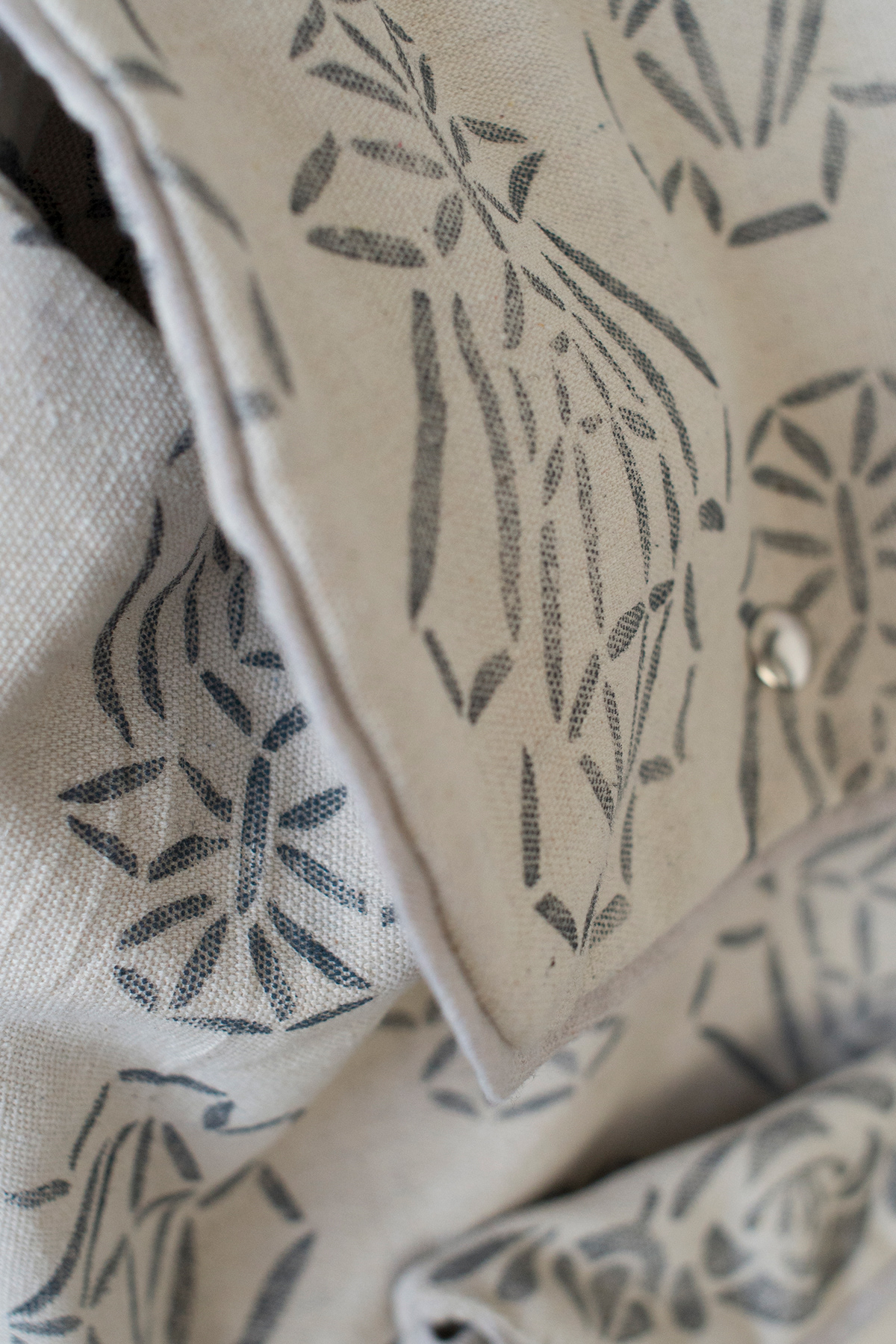 backpack floral pattern Wearable printmaking handmade