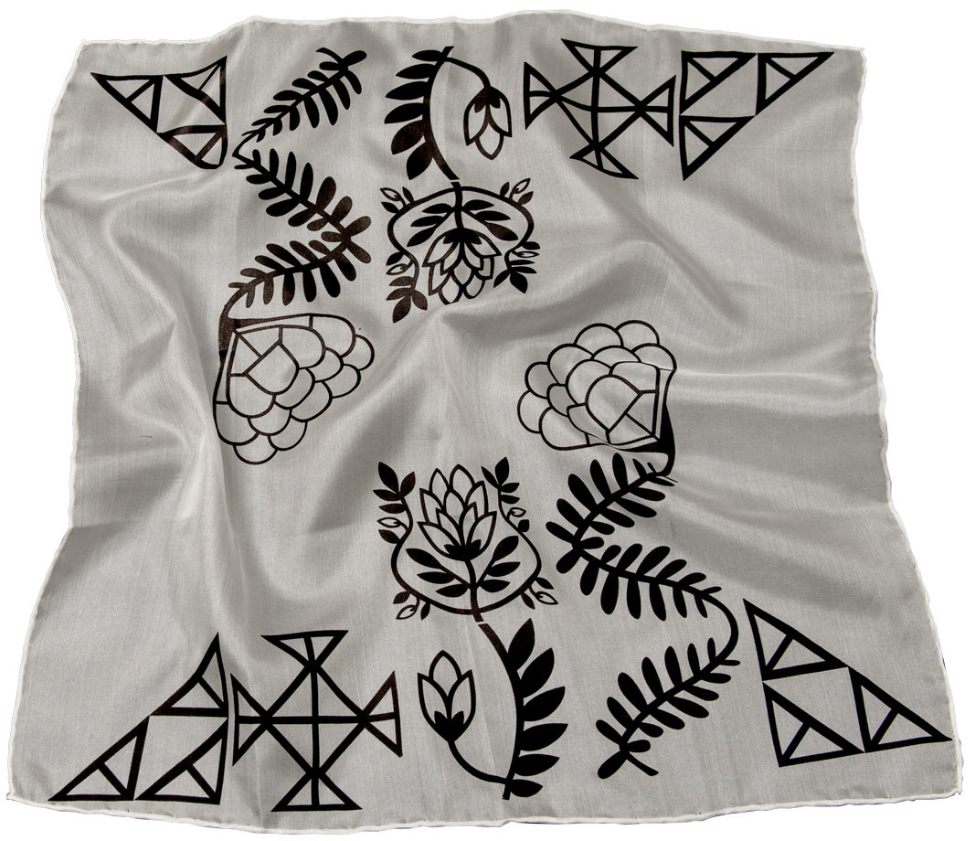 block print floral geometric handmade lace laser cut modular printing press relief print silk scarf