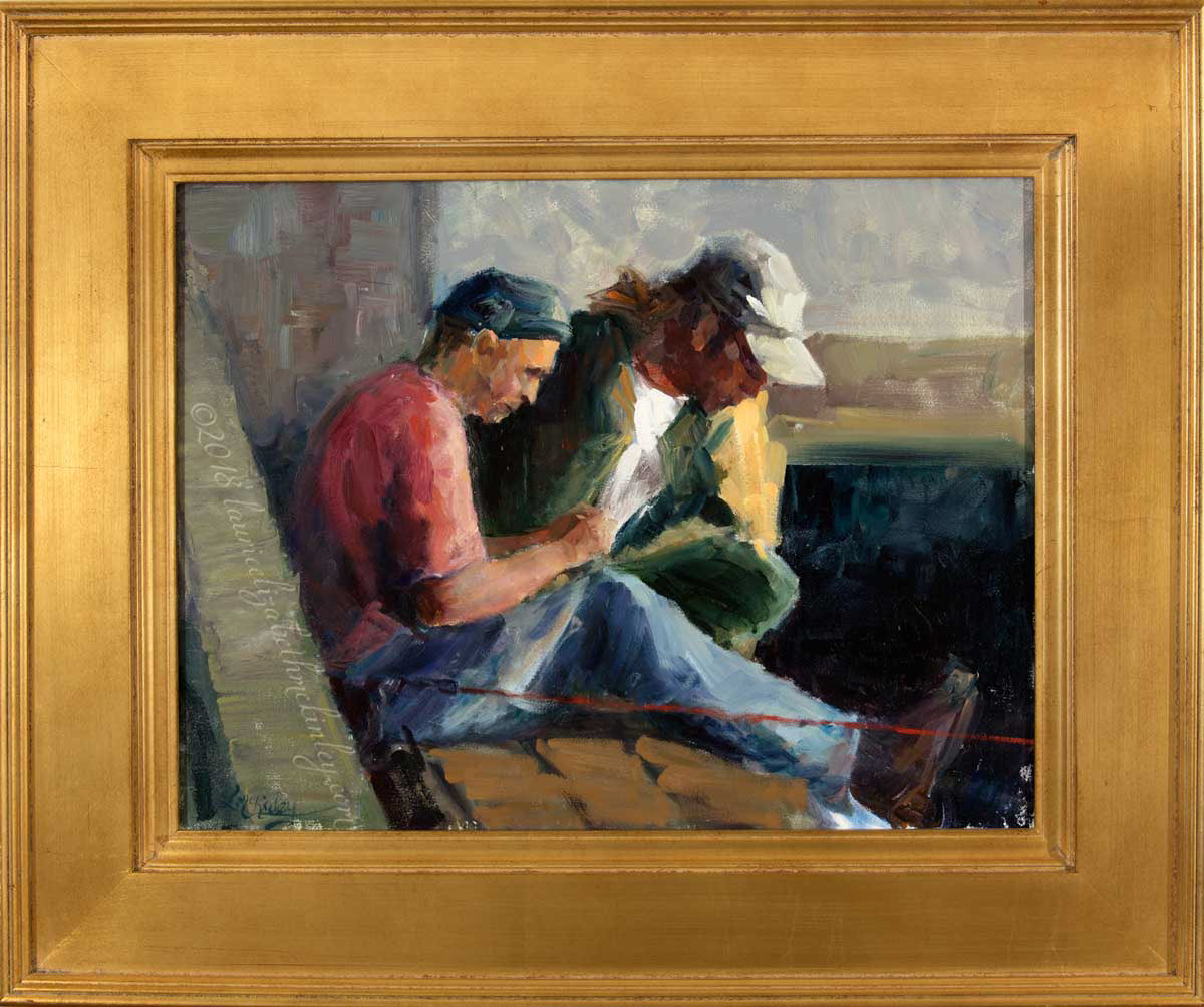 fishing friendship brothers men pier dock oil California expressionist
