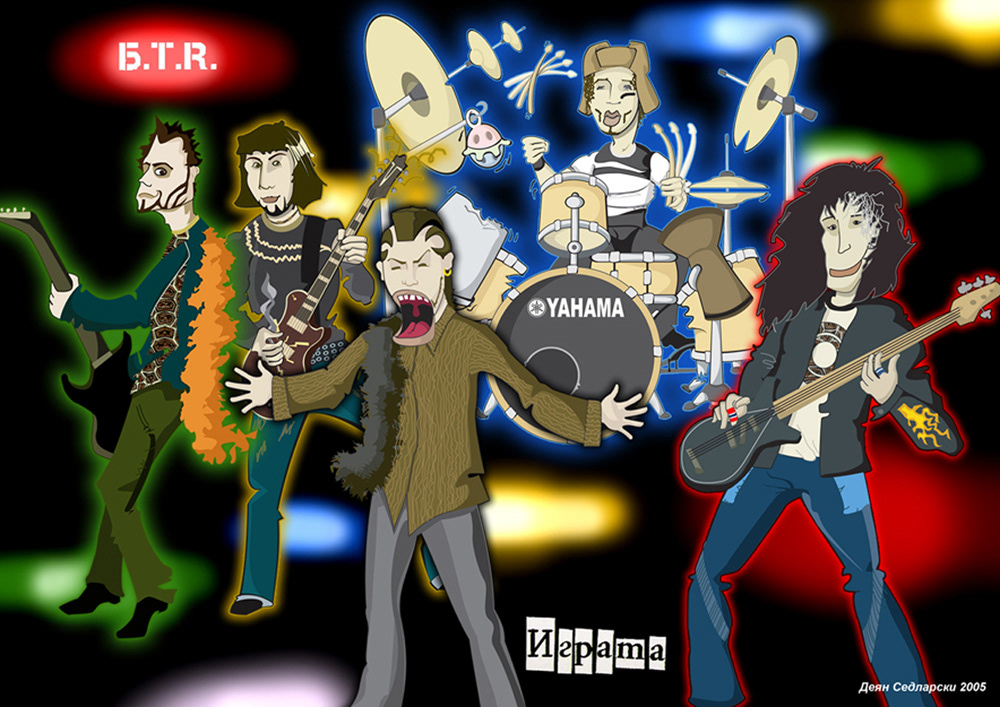 btr impression rock band rock cartoon B.T.R.