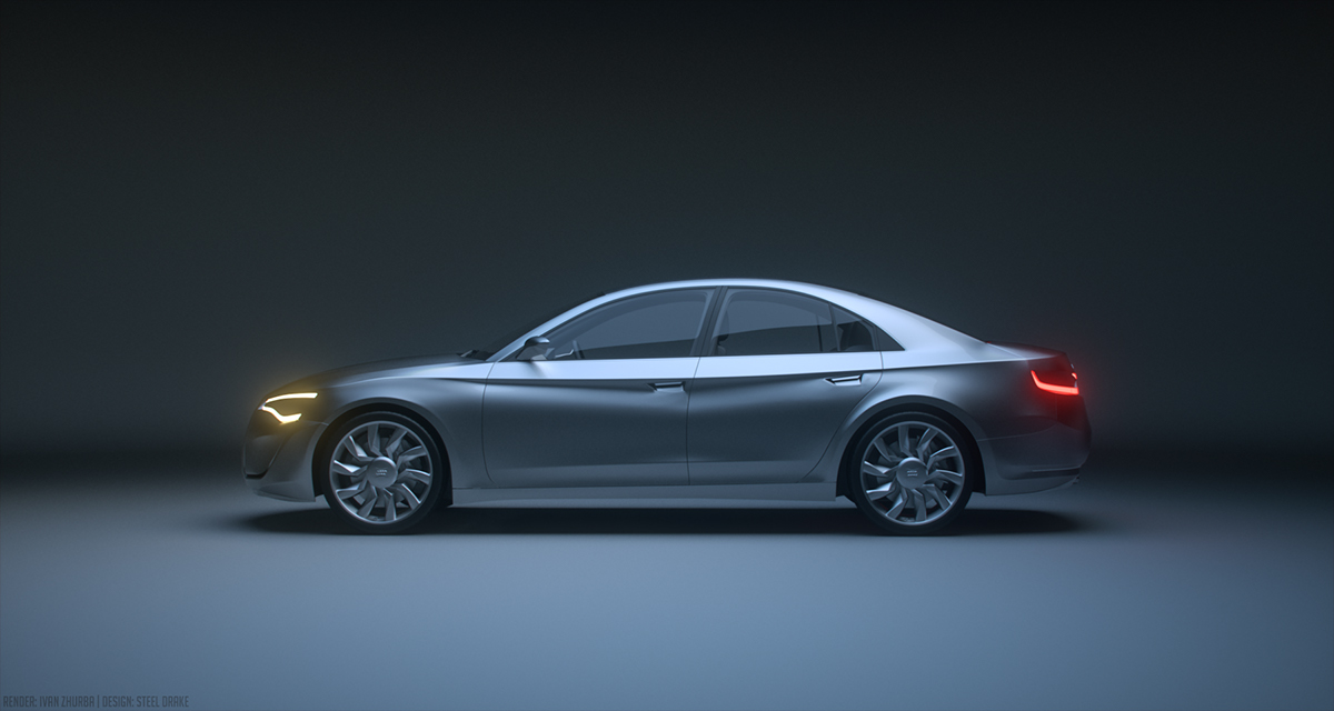 Audi concept design Audi concept  audi concept 2012 Steel Drake Ivan Zhurba Render Audi A6 rhims speed lines