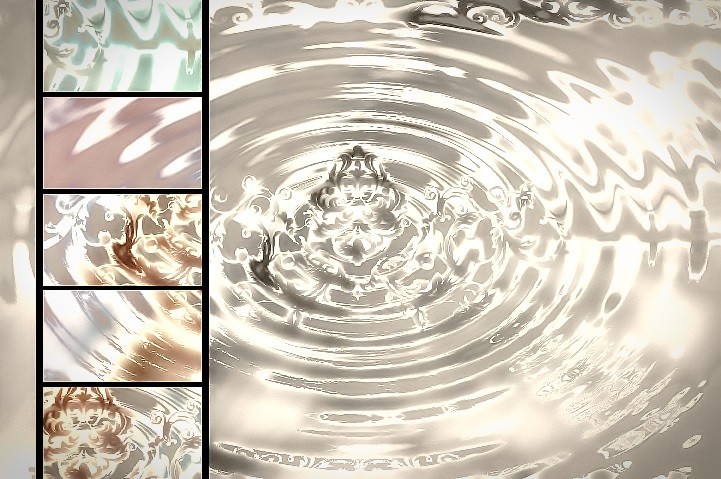 Ambient Water Color Ripples. Illuminating elegance. Artfully healing by Design. Photography and digital art. Theresa TK Tunstal