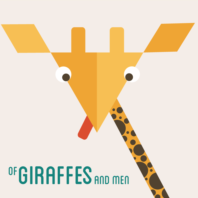 giraffe flat minimal vector colorful Retro animal logo