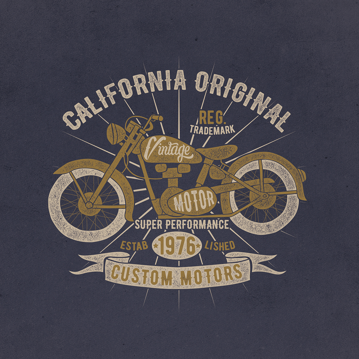 vintage motorcycle rider Custom tee print