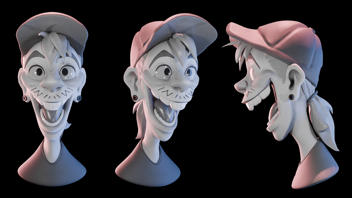 cartoon 3d modeling blender Zbrush Character Character design  Game Art 3D Render character modeling