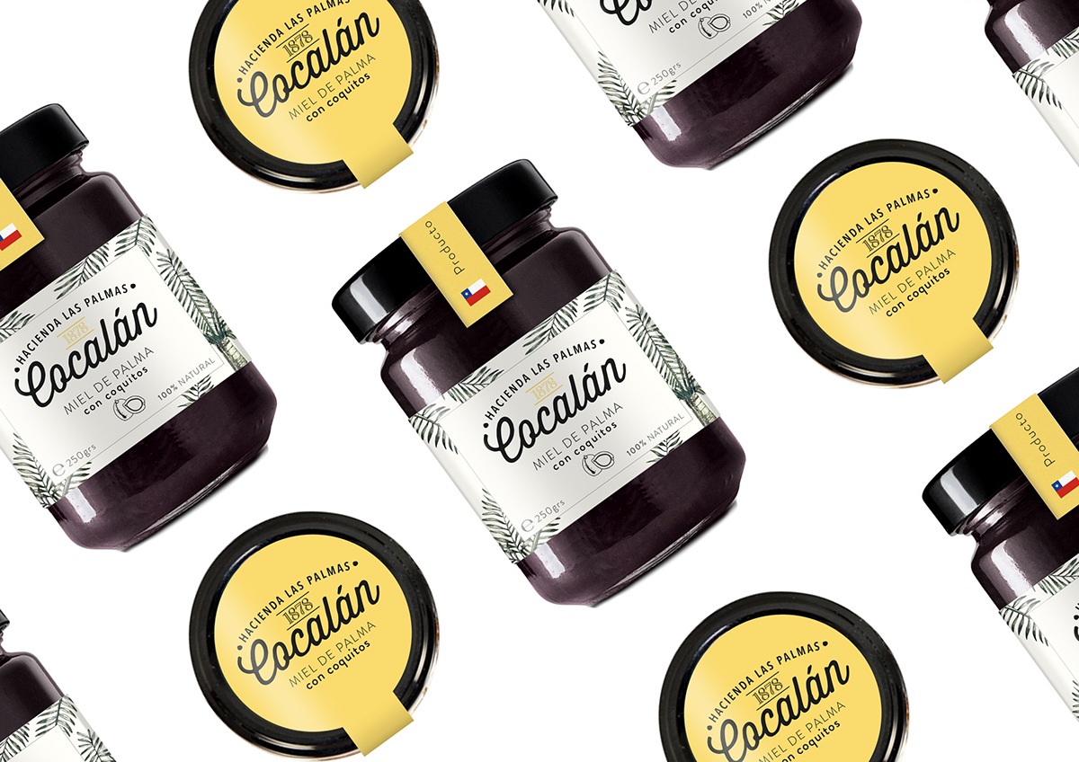 Packaging chile palm honey jelly bottle redesign brand