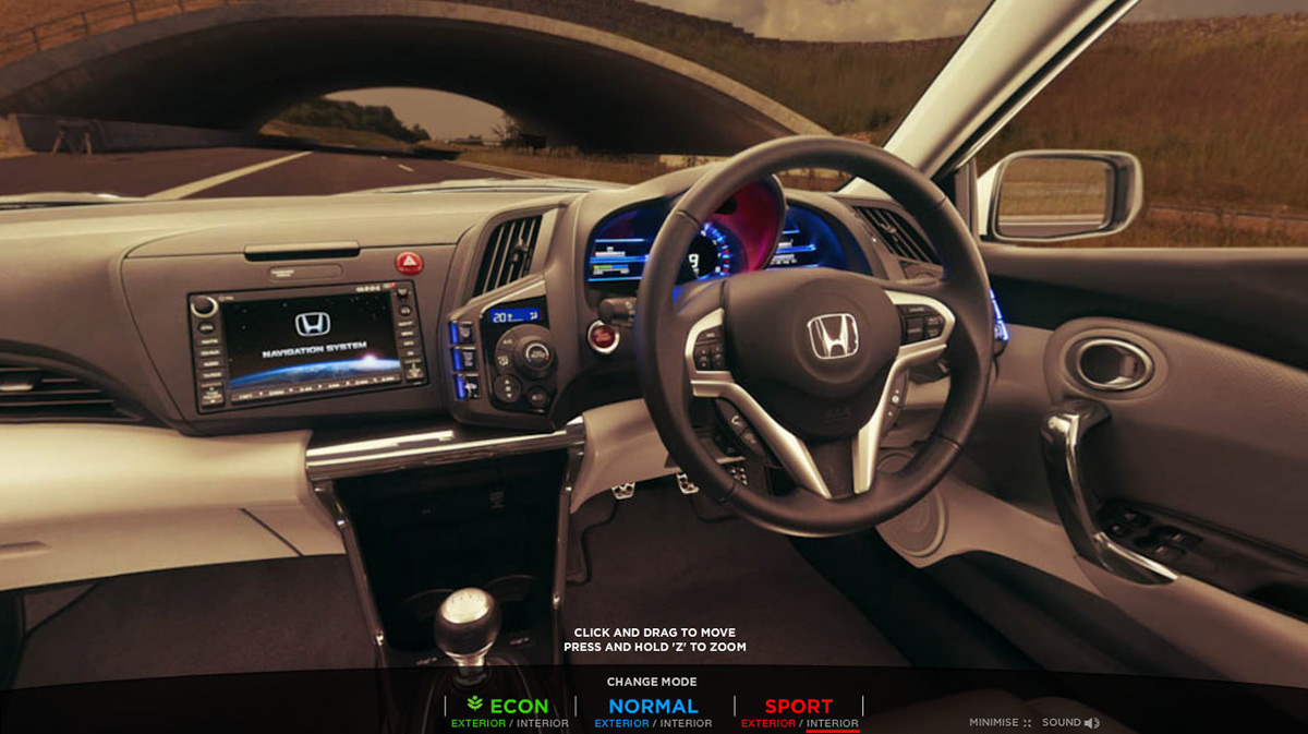 Honda cr-z panorama 360 papervision Flash