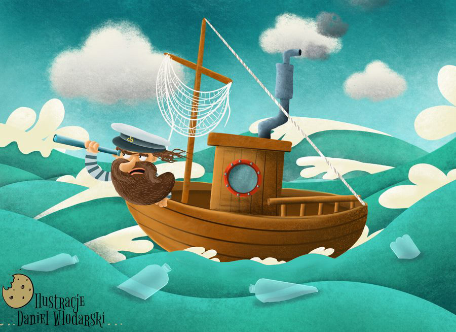 ILLUSTRATION  graphic painting   digital Drawing  sea Sailor boat