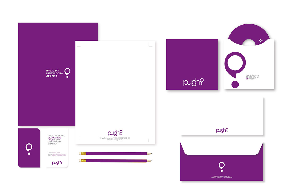 identity Pugh personal purple logo