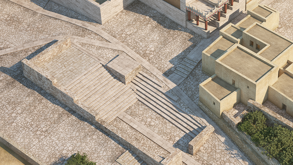 Knossos history archaeology architecture Digital Art  CGI research heritage minos Interpretation