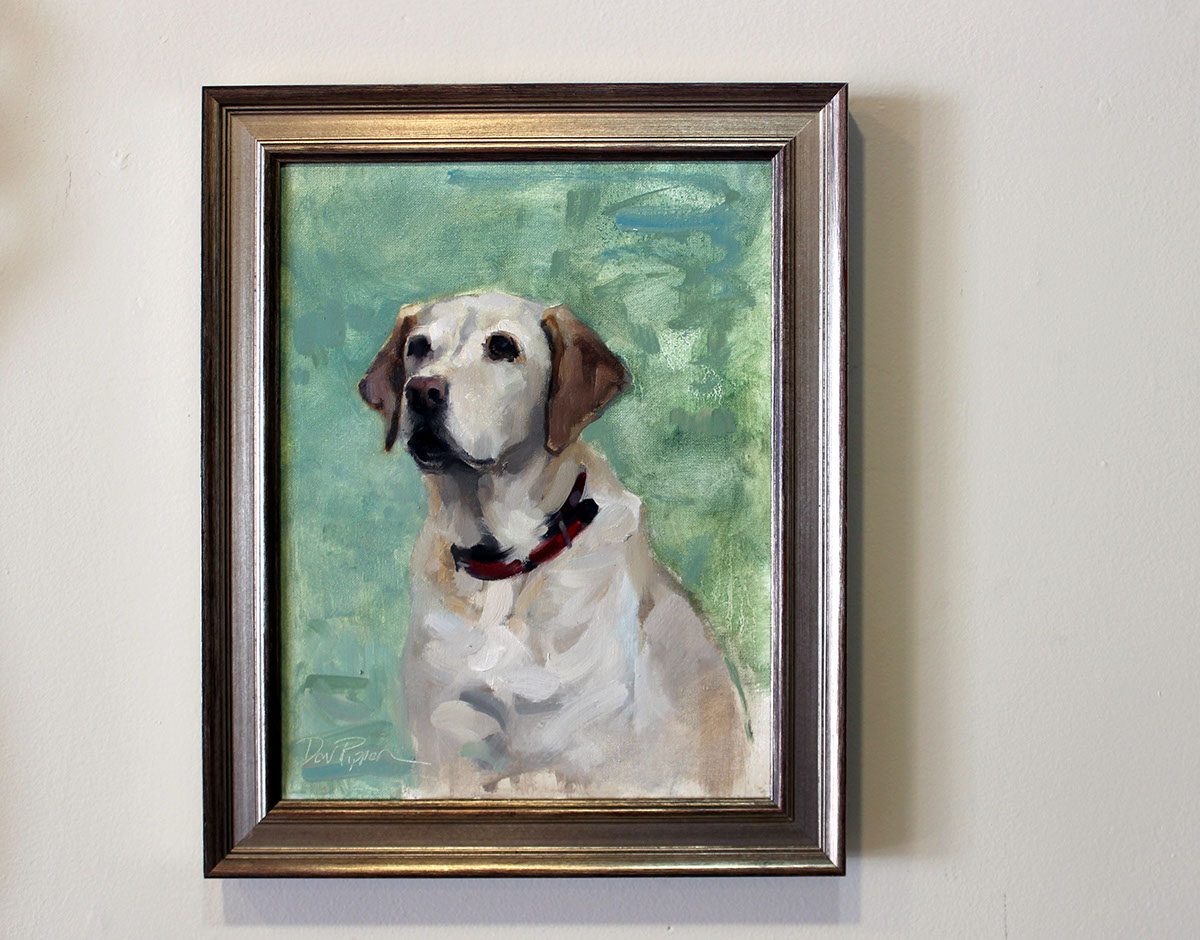 Oils paint fine art dog portrait Pet