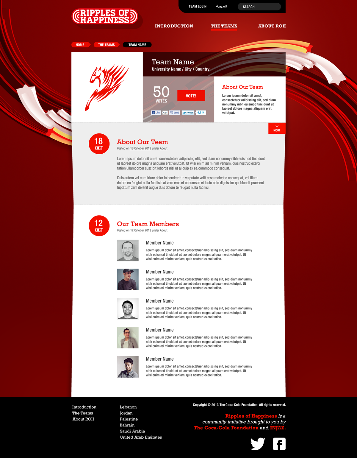 coke Coca-Cola Injaz University social CSR Initiative Website Web middle east UAE design