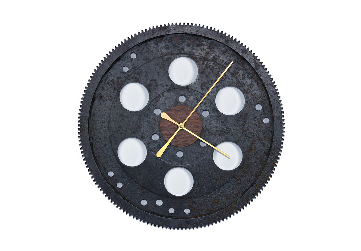 reclaimed brass clock modern industrial vintage Gear