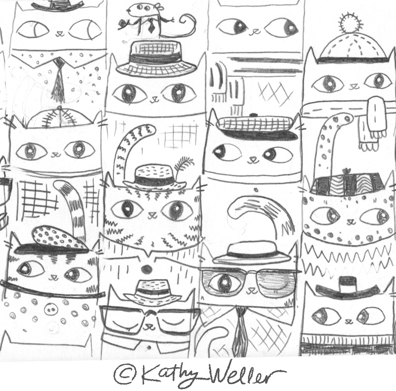 character art  Character Design  fabric design  cat art  Pattern Design  print and patters