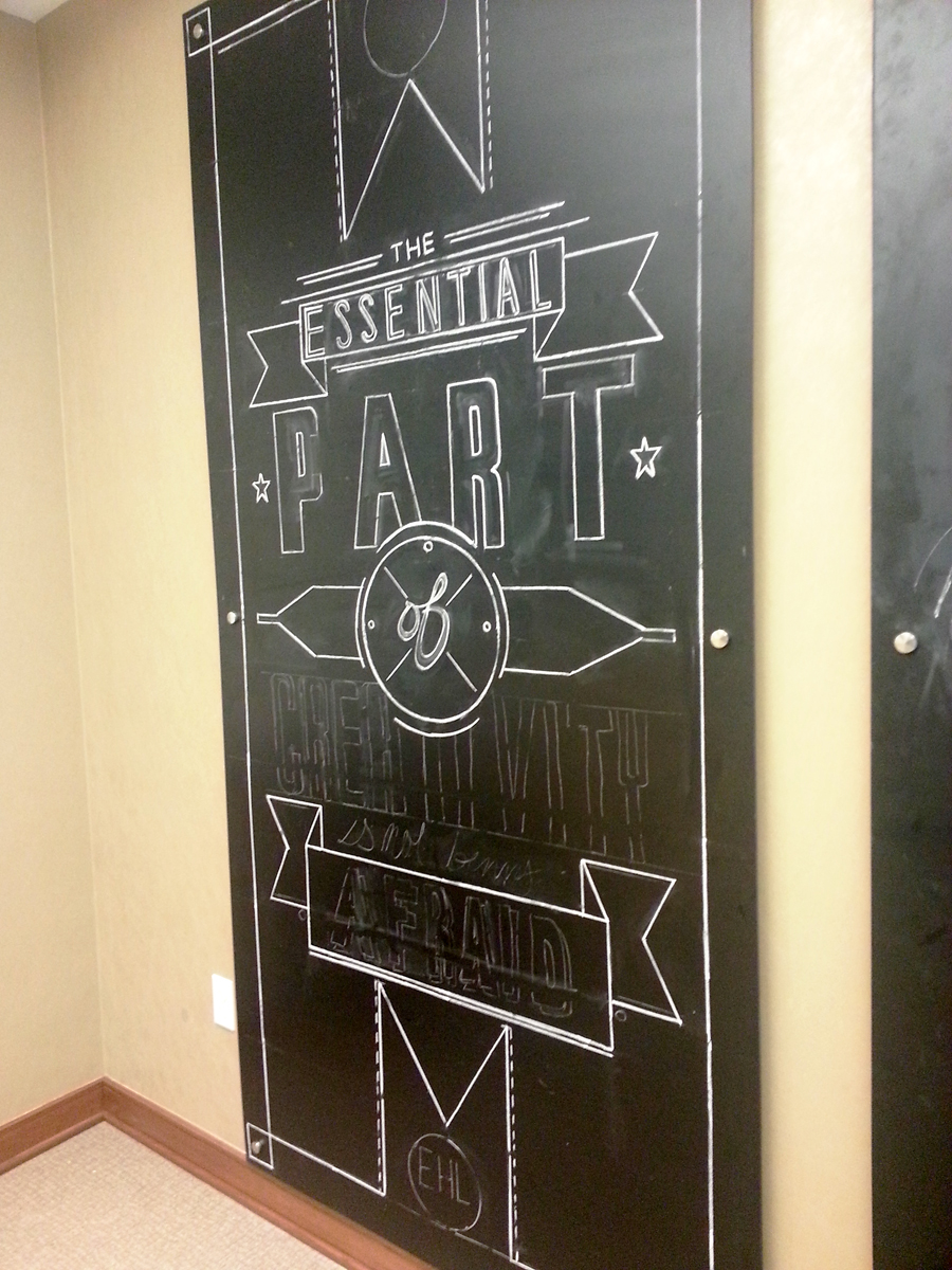 chalk Chalkboard type illustrated chalk fear jordan blackboard conference room afraid creative Fun rob schmidt Schmidt art