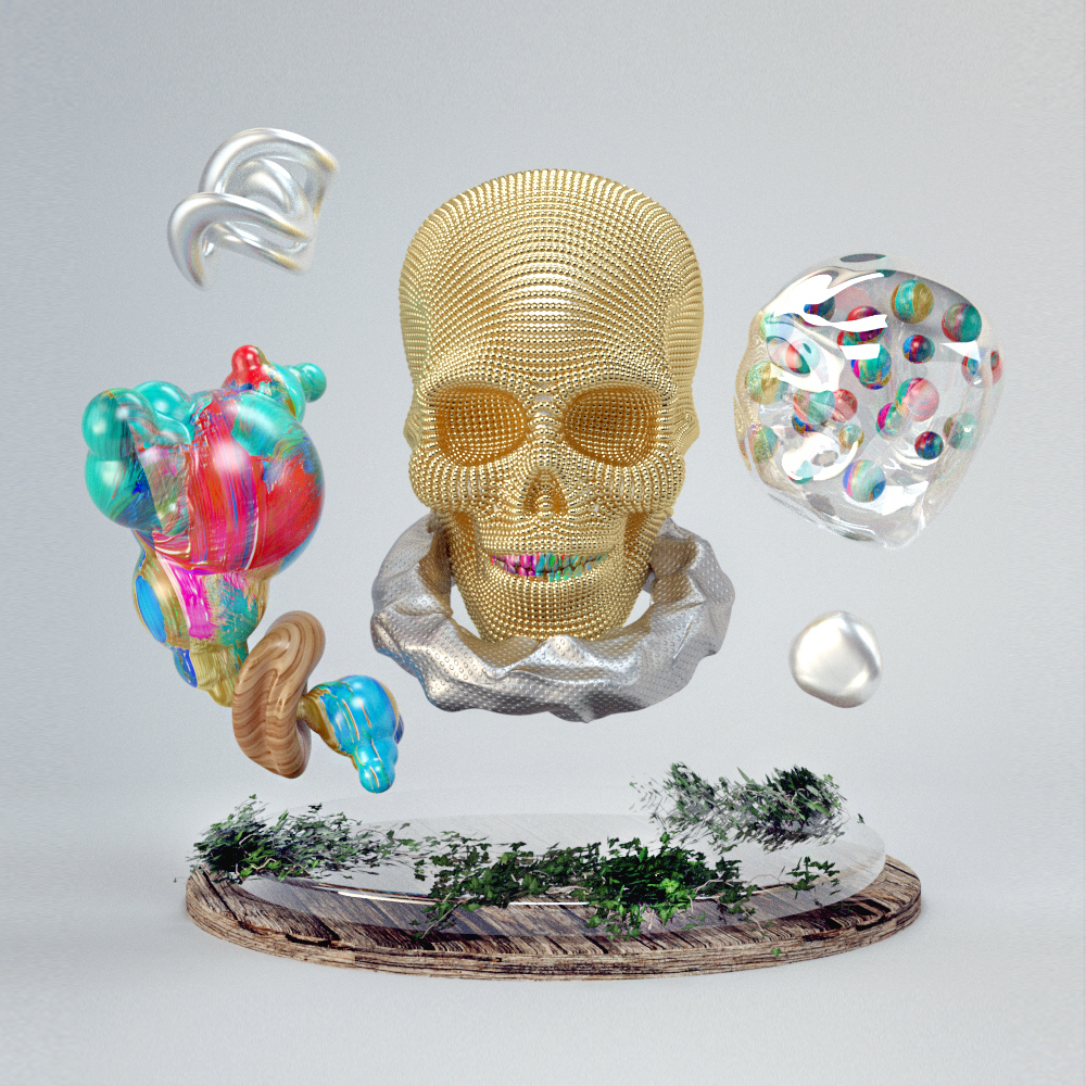 everydays abstract colorful octane Zbrush cinema 4d design still life