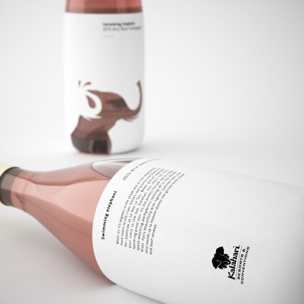 kalahari wine Label FStorm 3D visualization american italian Packaging paper