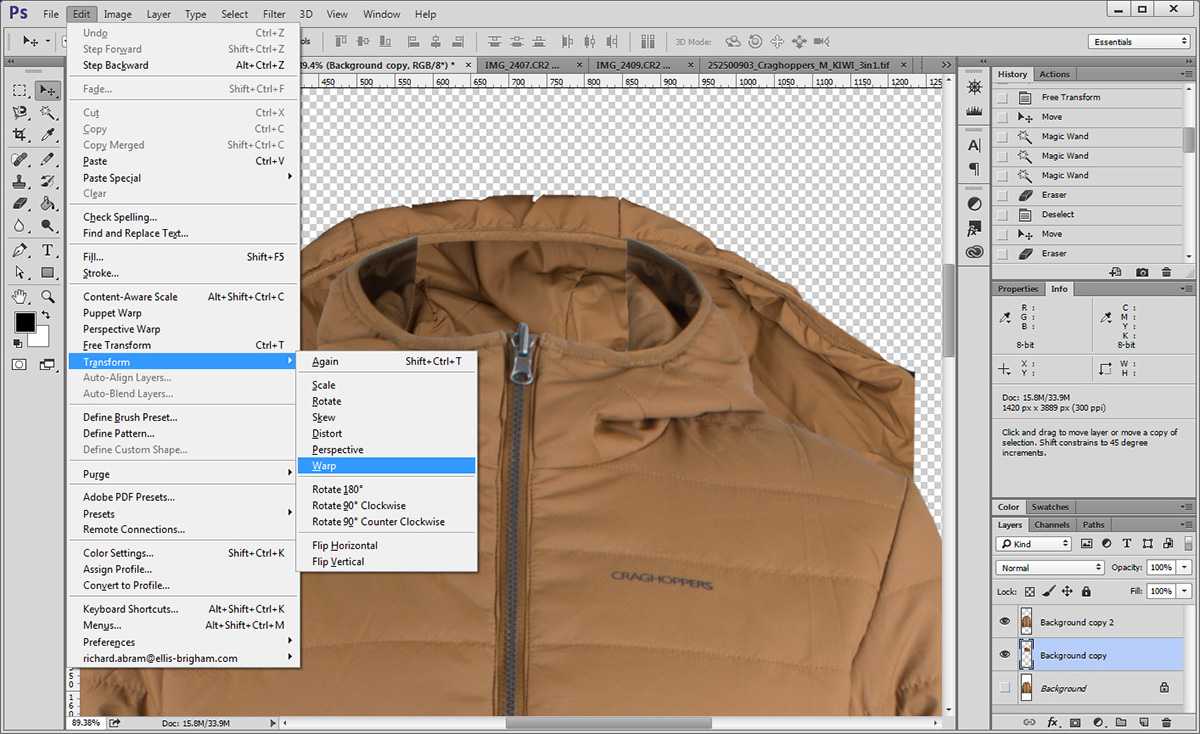Image Editing image retouch photoshop Brand Photography Product Photography men's fashion jacket Clothing