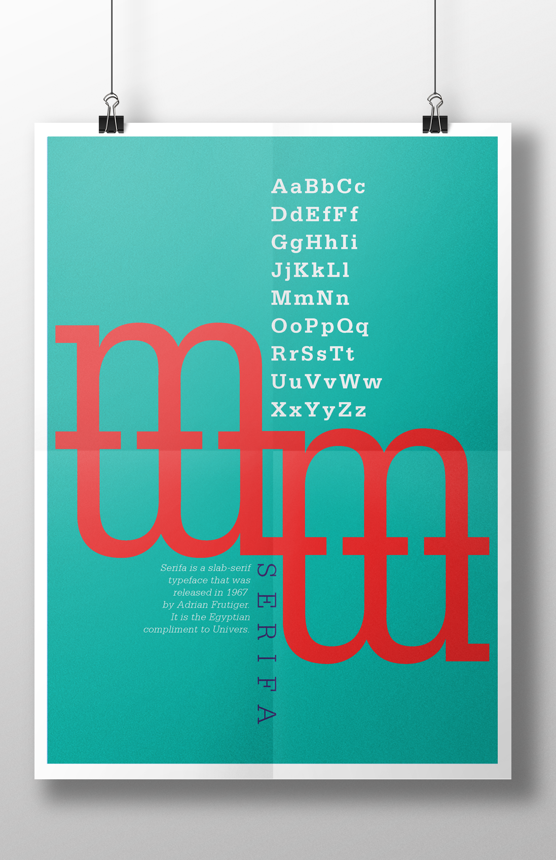 typography poster Typeface serifa type poster 11x17 tabloid adrian frutiger univers