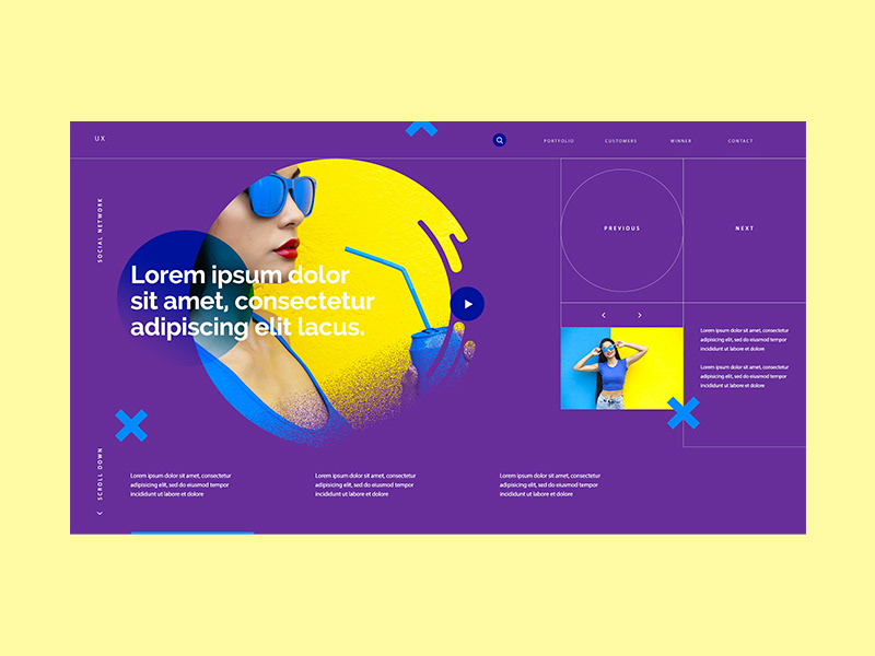 Web design ux UI Interface wireframe trend Website template animation 