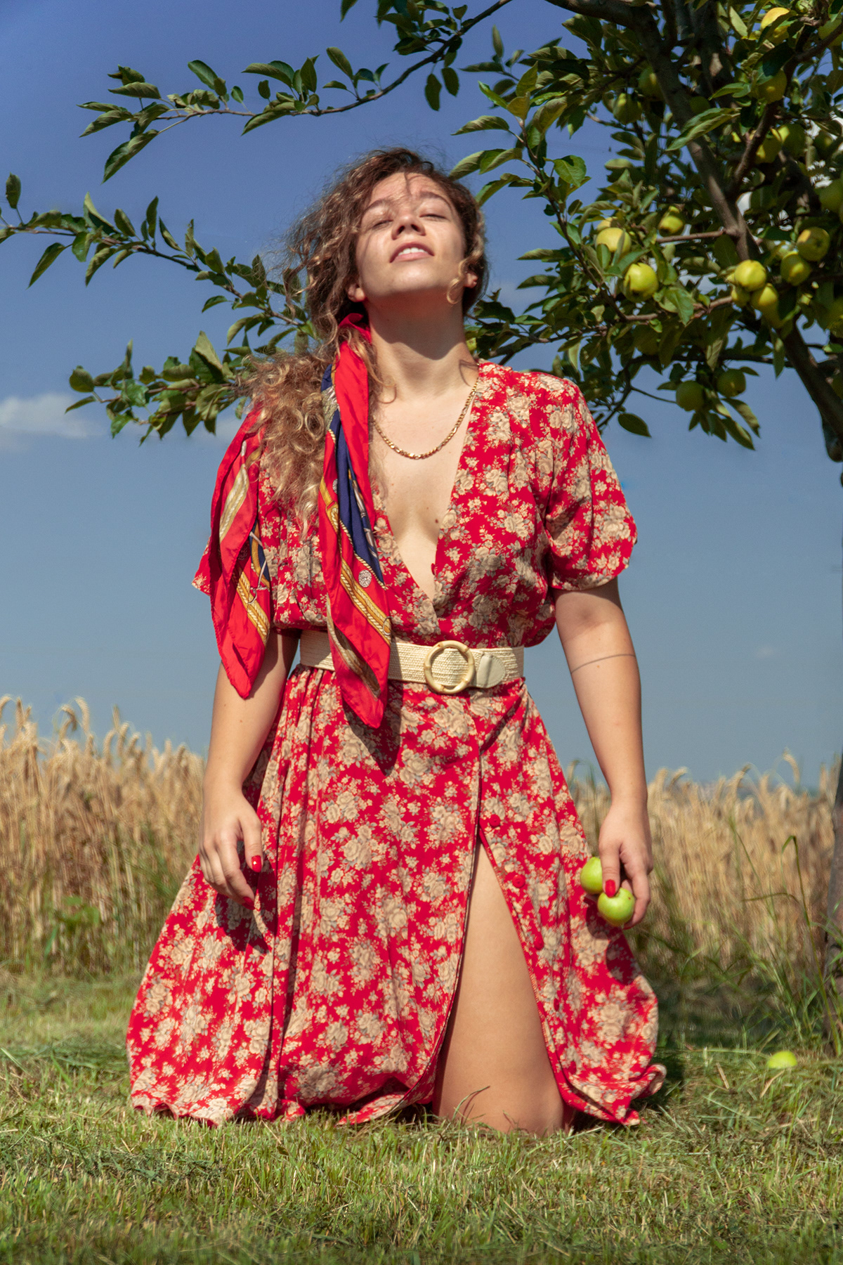 Fashion  field Fruit girl model summer