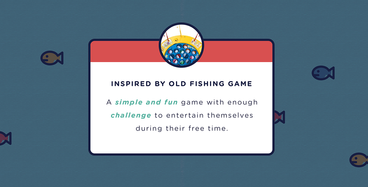 app game fish fishing Retro retrogame nostalgic blue water Ocean Interface infographic Vectorillustration fishinggame iphone5