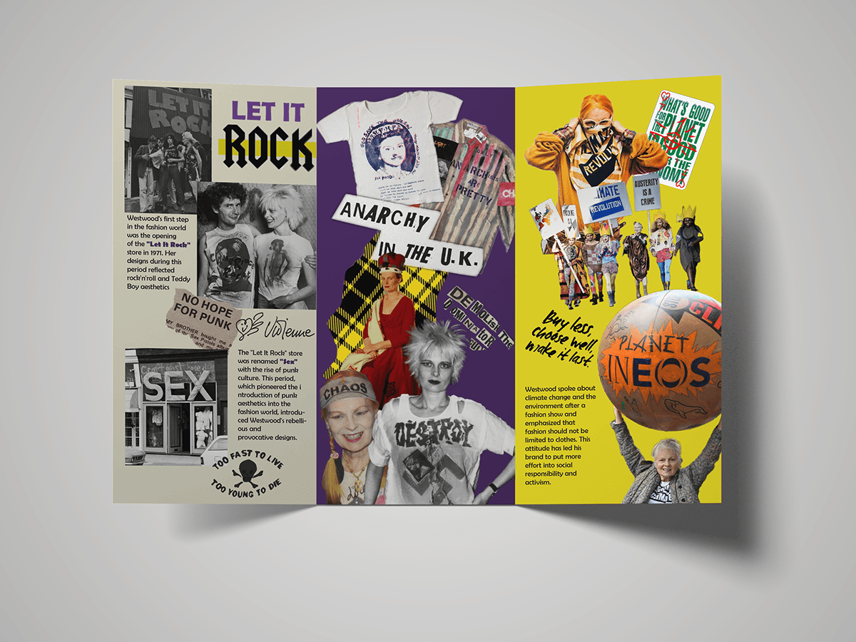 VivienneWestwood brochure design brochure punk graphic design  plaid 3 fold brochure vivienne westwood