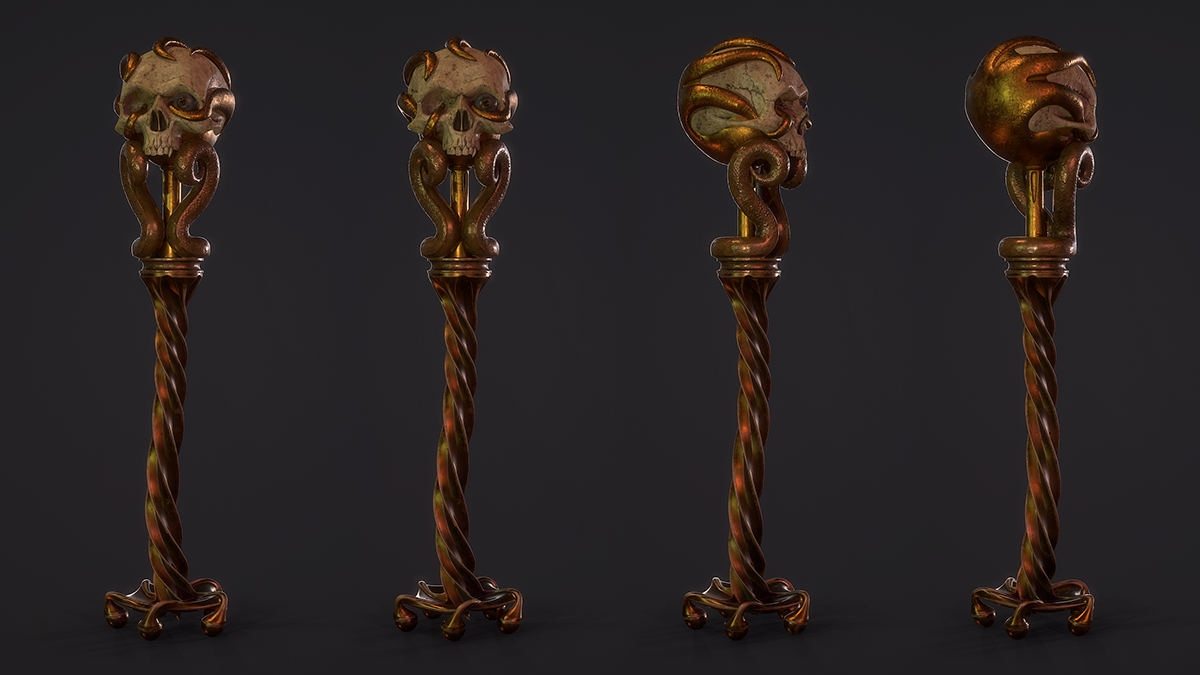 3D turntable skull tentacle