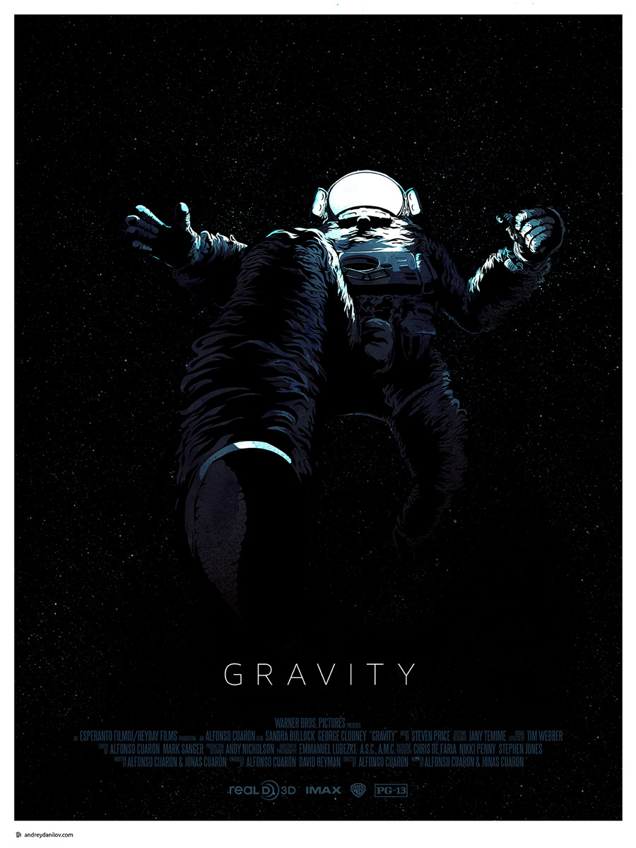 gravity movie poster design Space  minimalistic