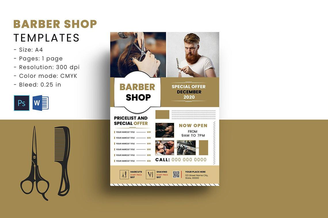 Barber Shop Flyer Template on Behance