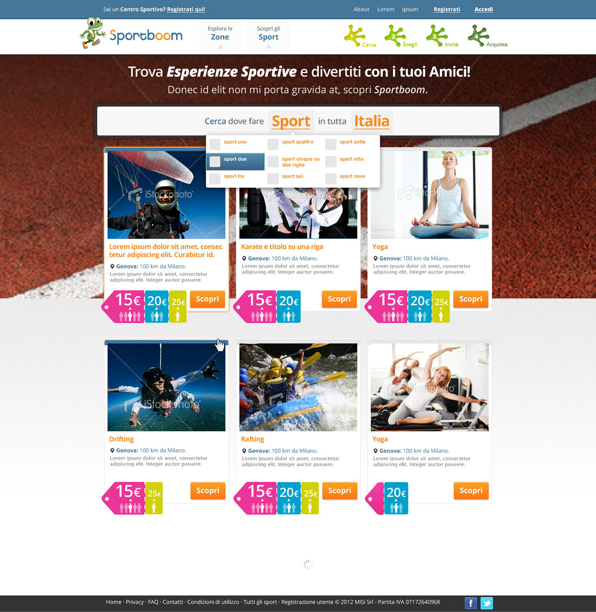 sport  ecommerce login registration splashpage social comment