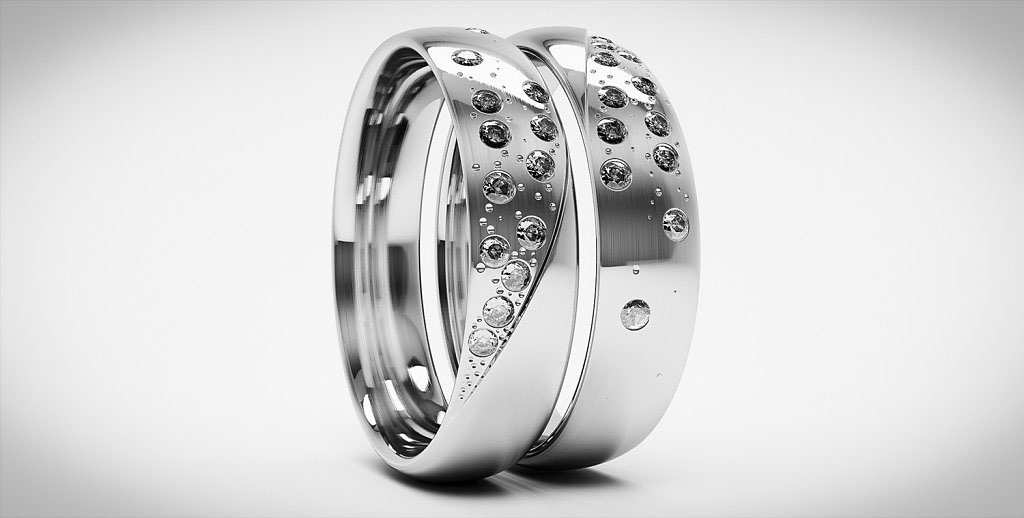 ring jewelry diamonds gold c4d cinema4d 3D alliances wedding