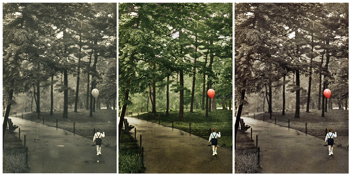 Photograph restoration photo restoraion colorisation colorization Central Park repairs2photos.com repairs2photos