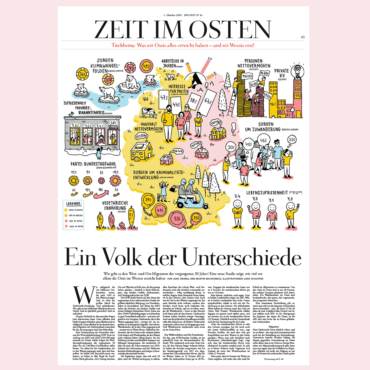comic Deutschland diagramm diezeit editorial infografik information Osten Westen