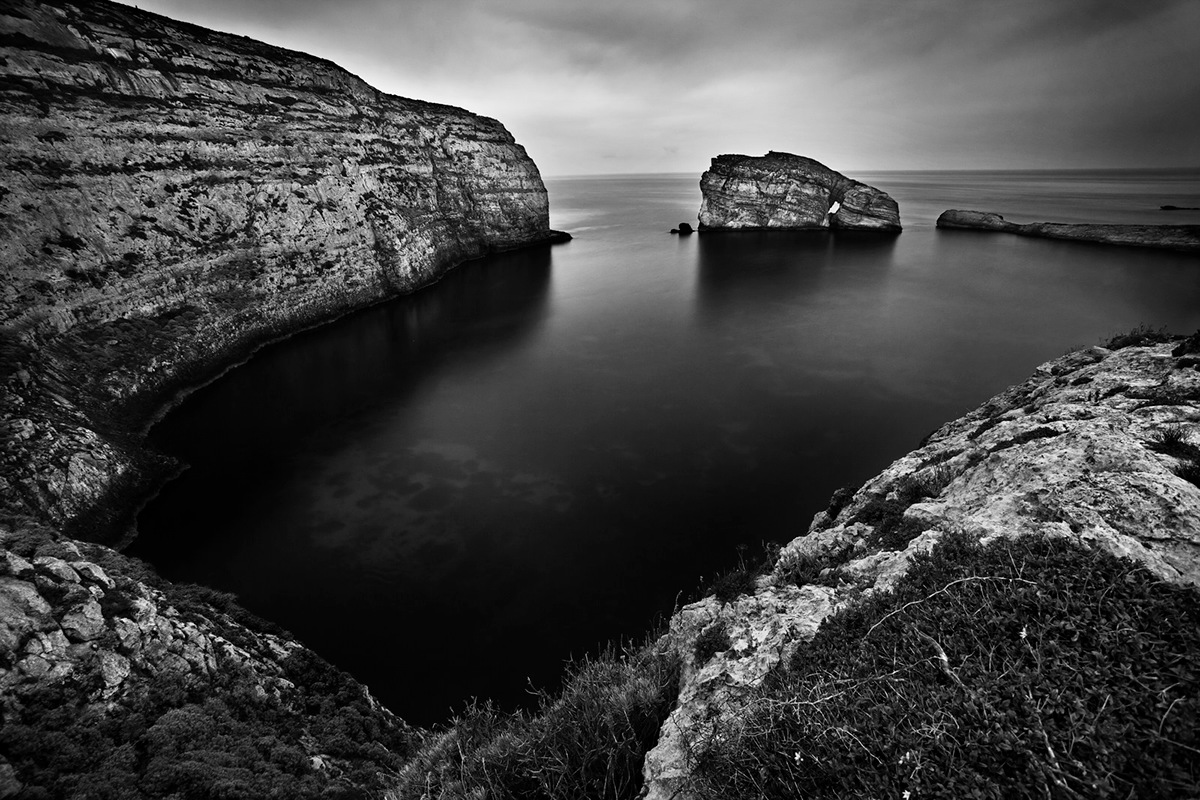 gozo black and white photographr land and sea sea gozo views landscapes