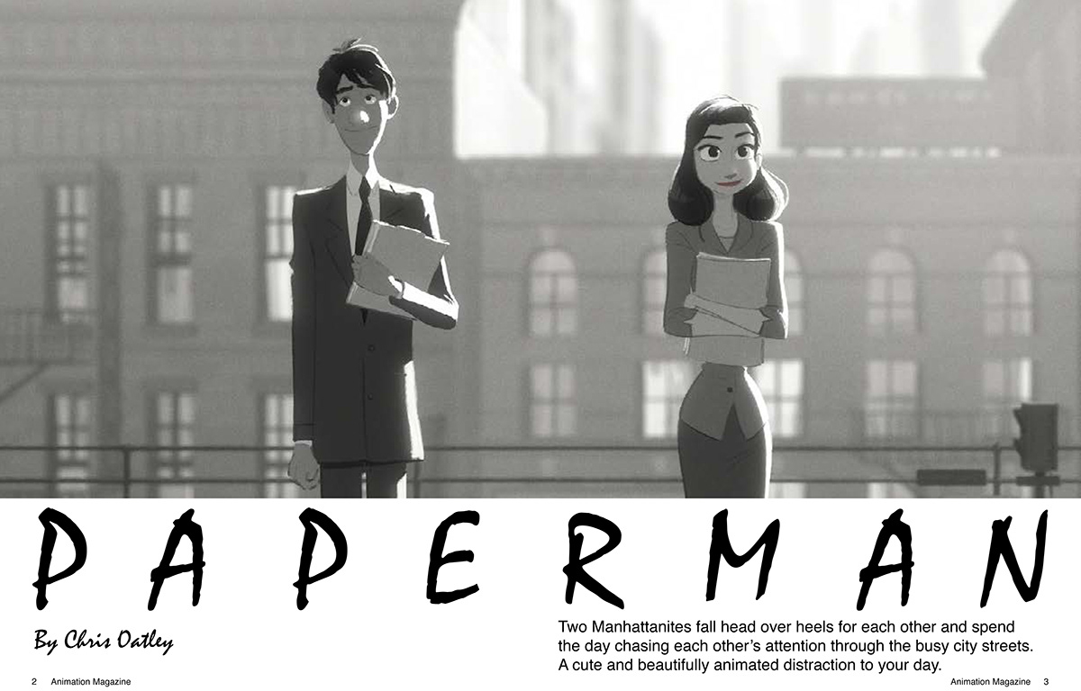 magazine spread paperman student InDesign feature pixar