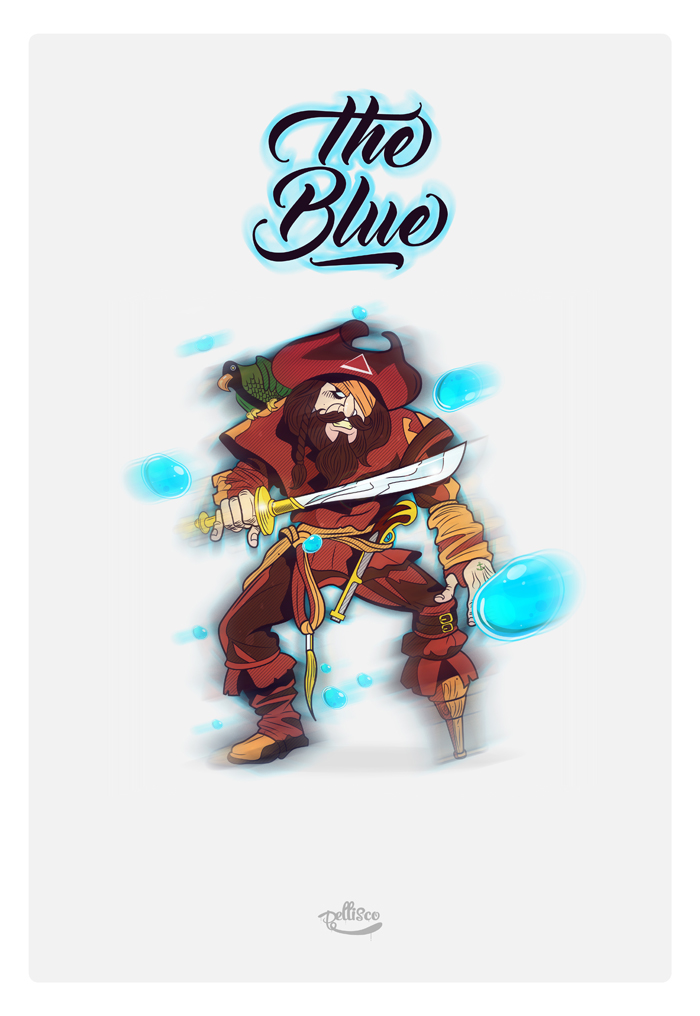 pirate sea lettering poster