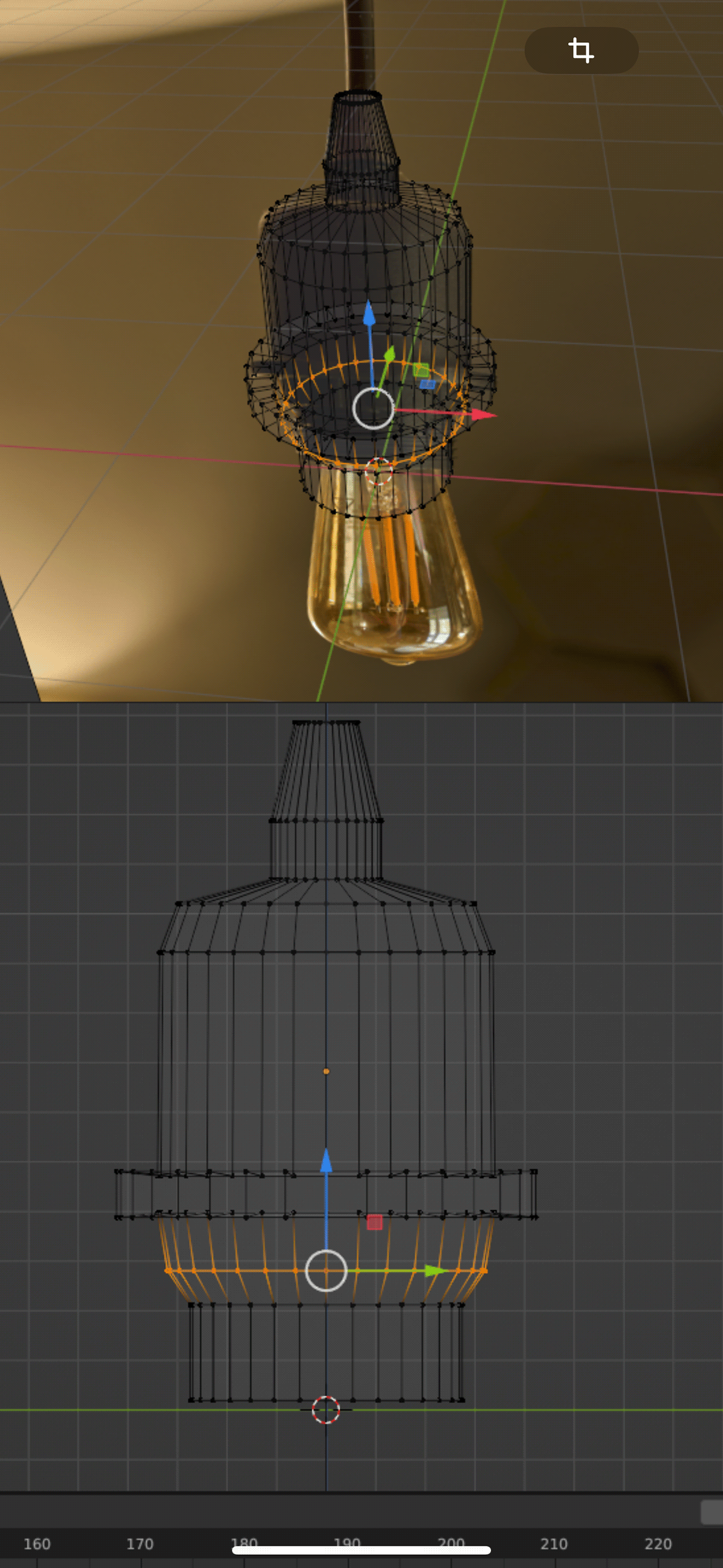 Retro lampe bulb 3D blender CGI wohnzimmer glühbirne