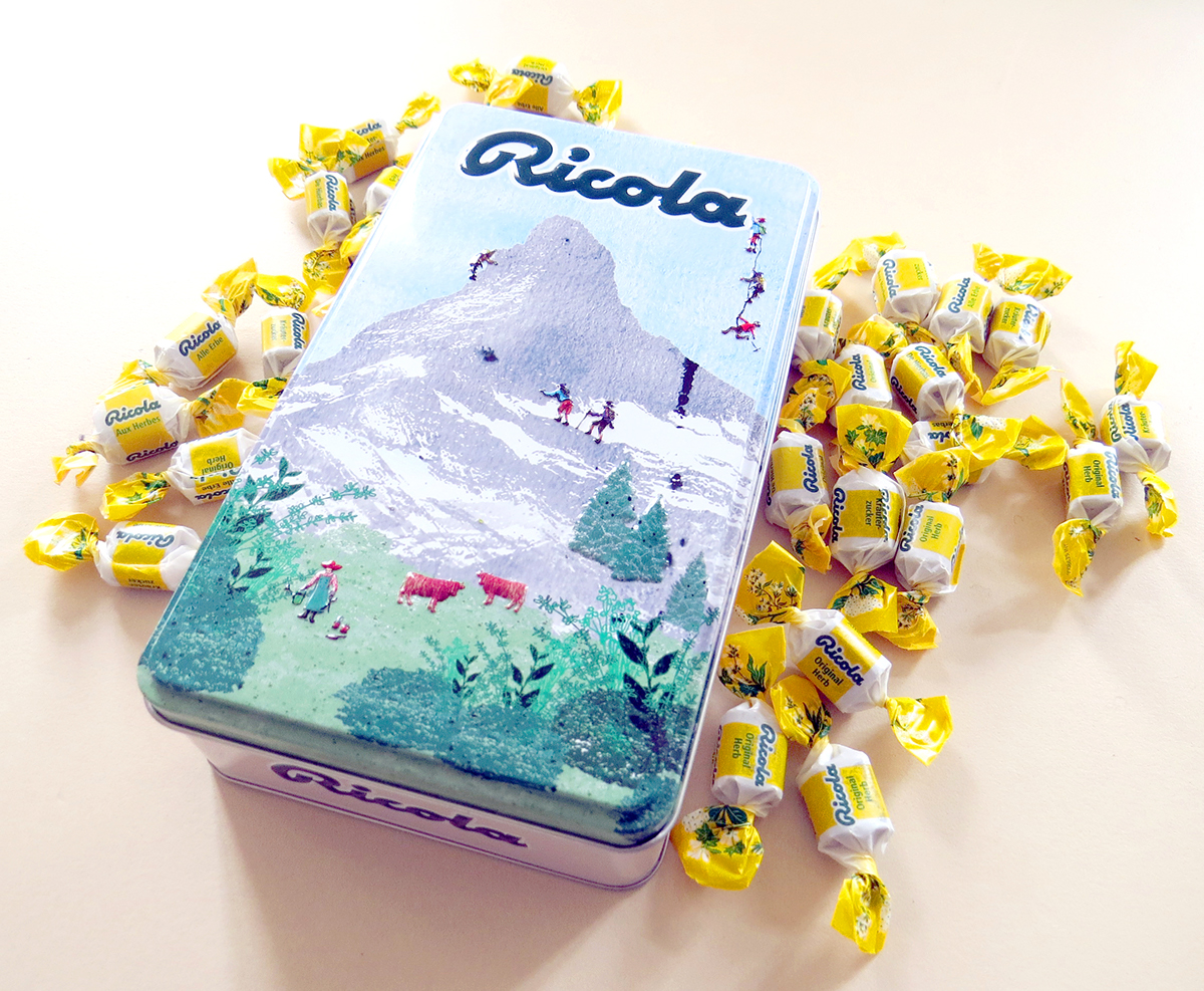 swiss Ricola summer package box graphic design edition Candy boelnbureau Switzerland