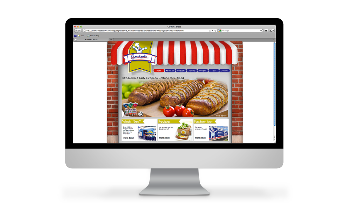 gardenia Website prototype bakery bread