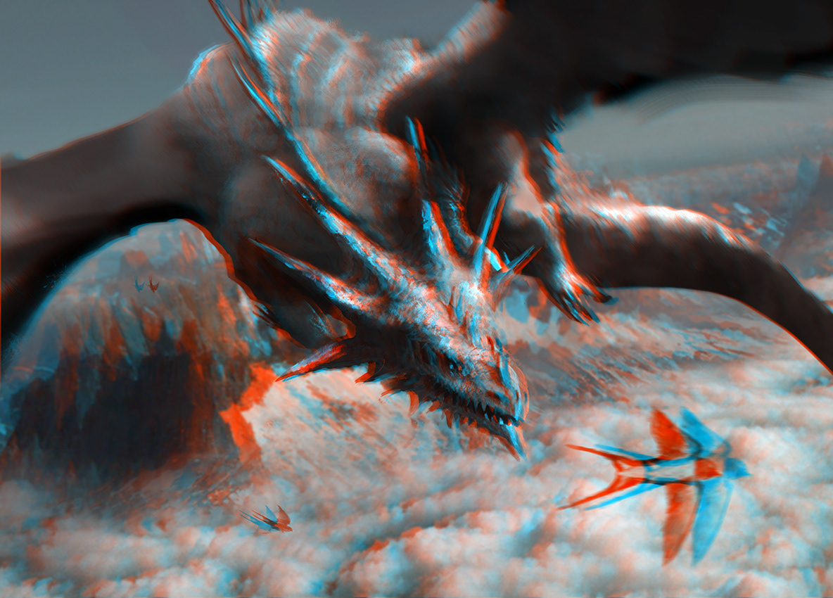 anaglyph anaglyphe dragons relief