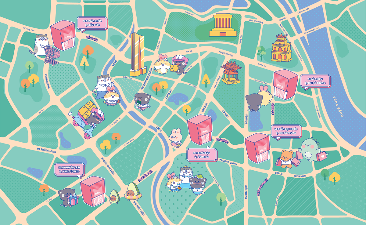 adobe illustrator city cute hanoi ILLUSTRATION  map saigon vector vietnam