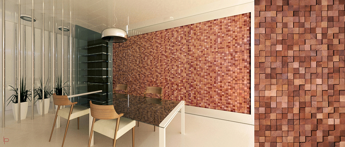 wood walnut bathroom rendering Minimalism