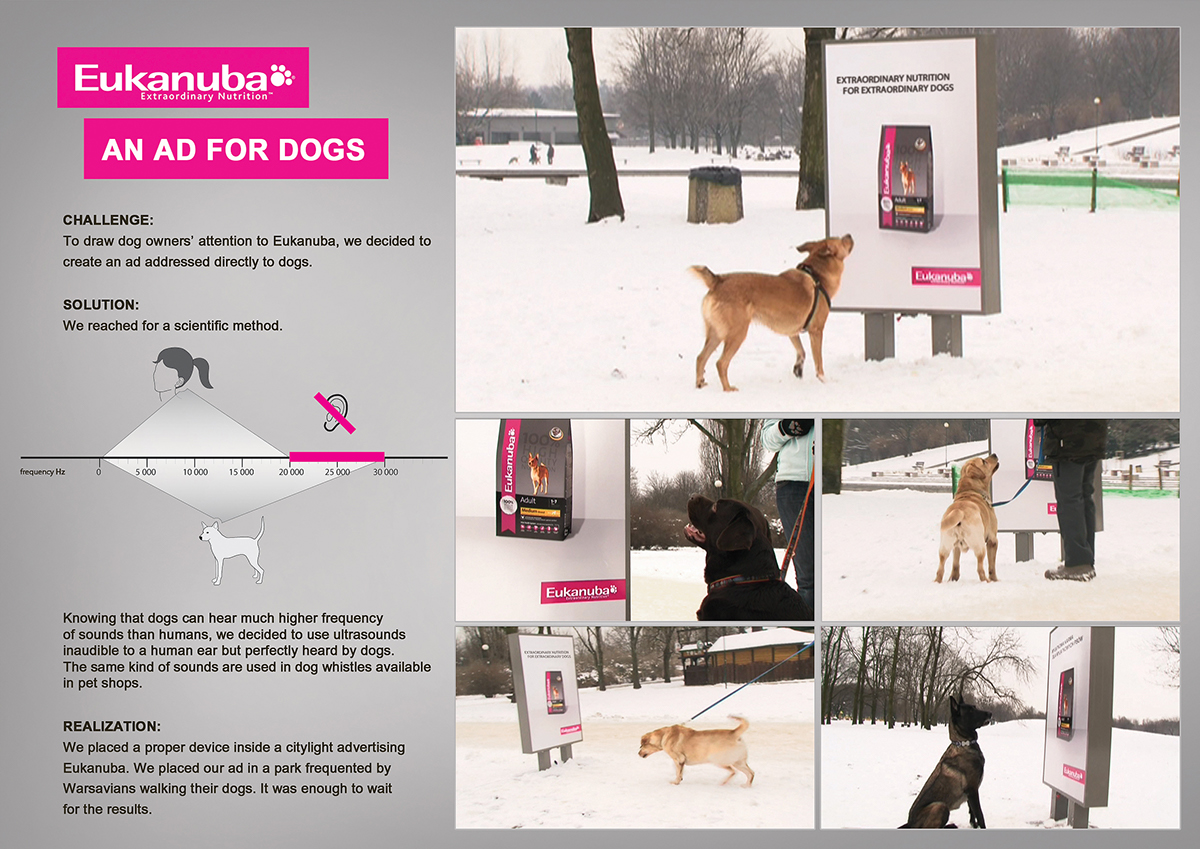 Eukanuba ad for dogs ultrasonic Ambient Outdoor Direct Advertising 