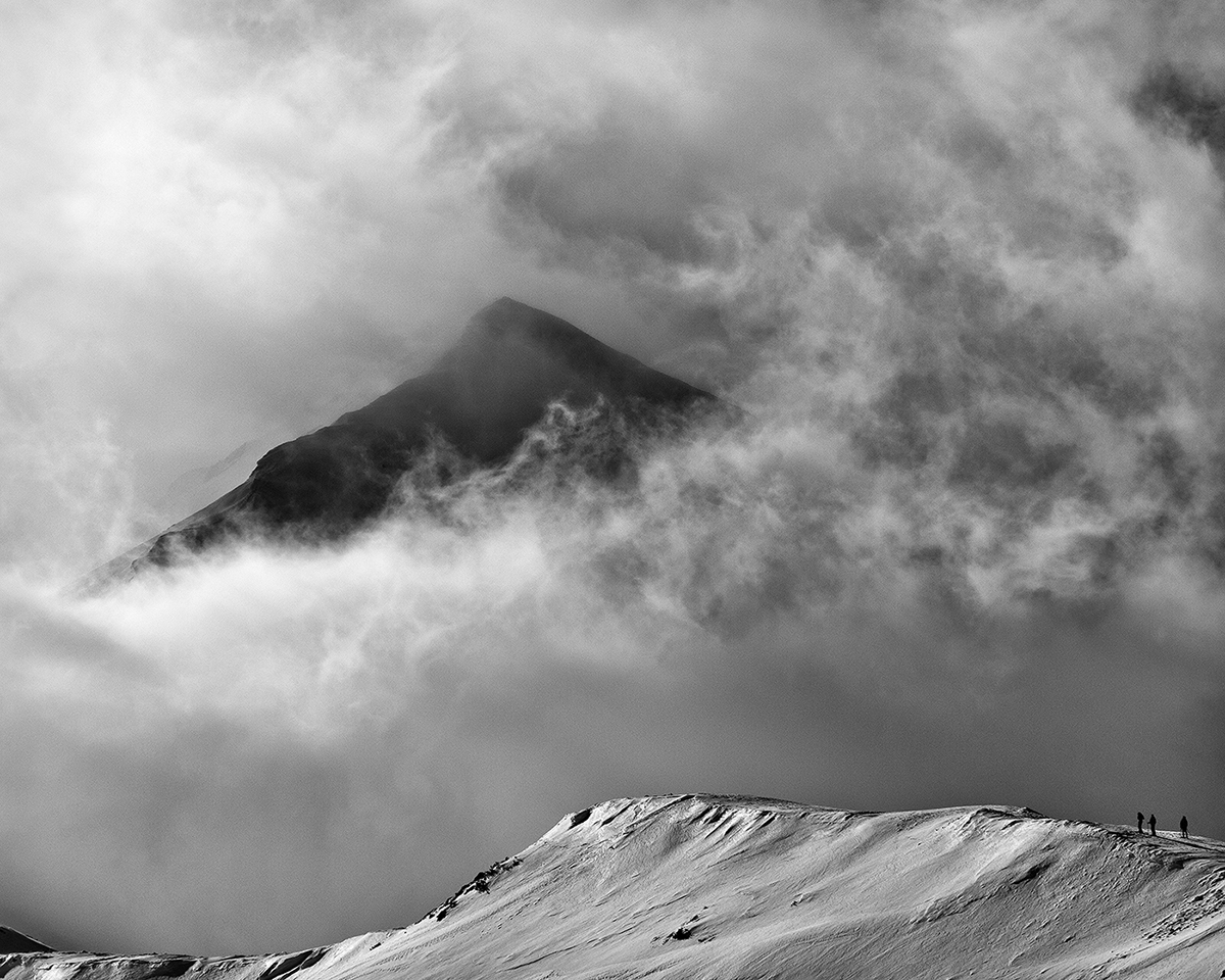 poland mountains winter lanscape Nature White clouds Black&white tatras top