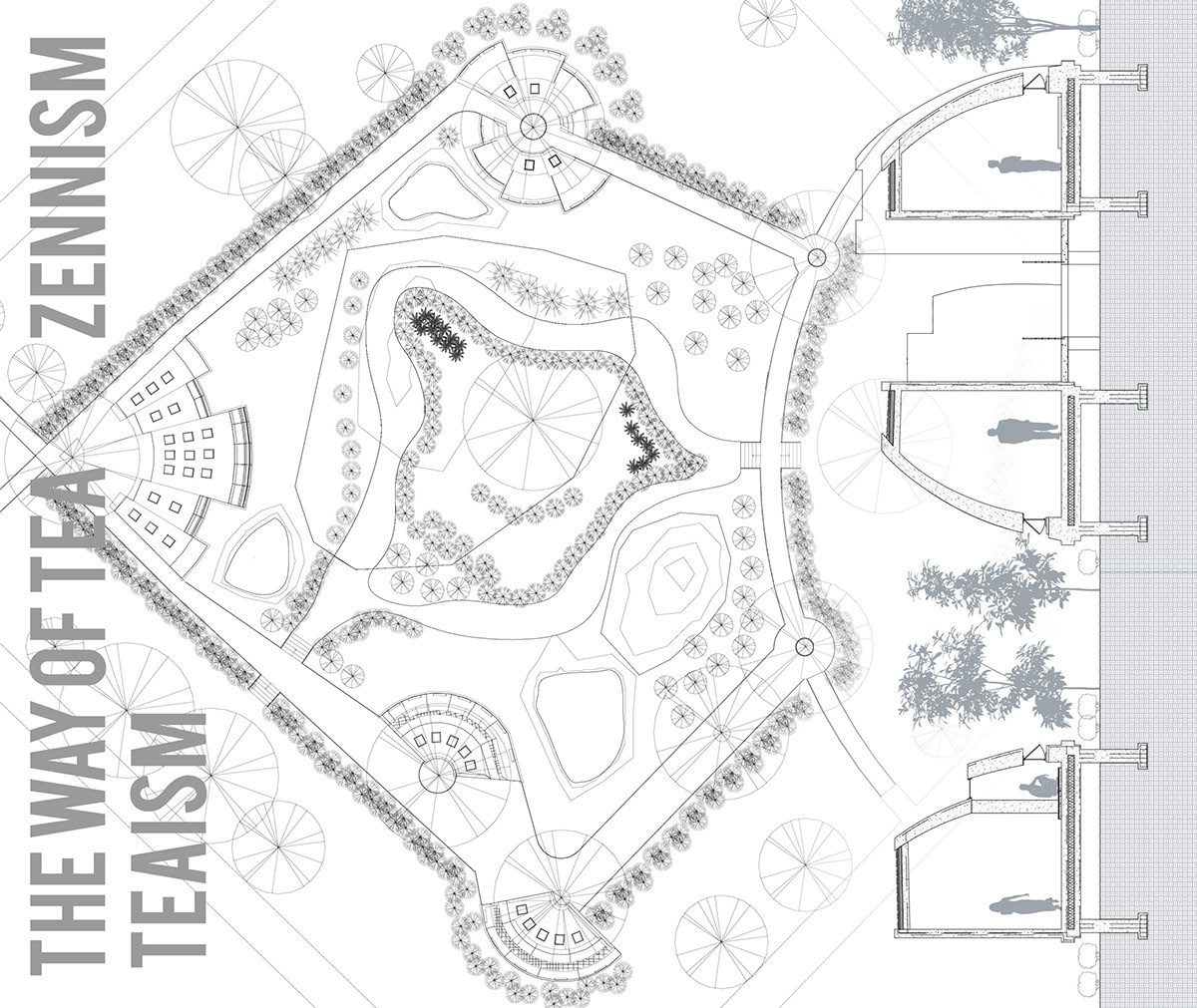 Adobe Portfolio fung shui modeling Electronic Design tea teaism Park Landscape revit zennism pavilion tea house Savannah