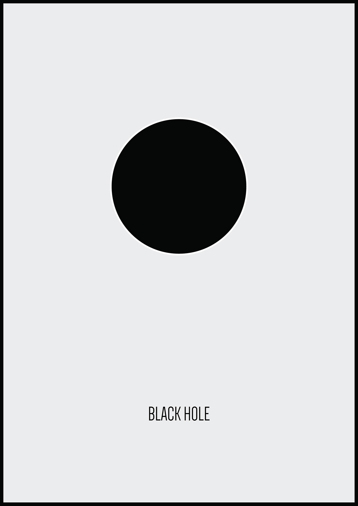 minimalist poster universe astronomical hole black black and white