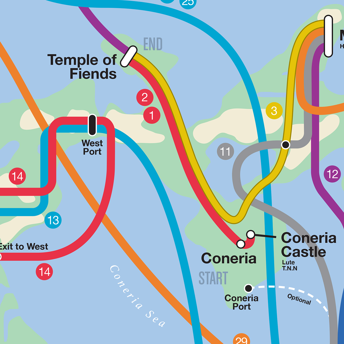 Nintendo subway Transit map NES video game Retro zelda final fantasy metroid metro underground system infographic