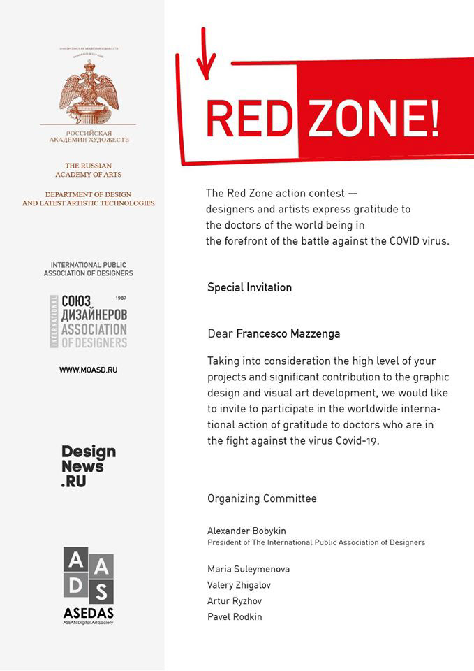 COVid doctor Exhibition  Francesco Mazzenga graphic design  Moscow poster Red Zone!