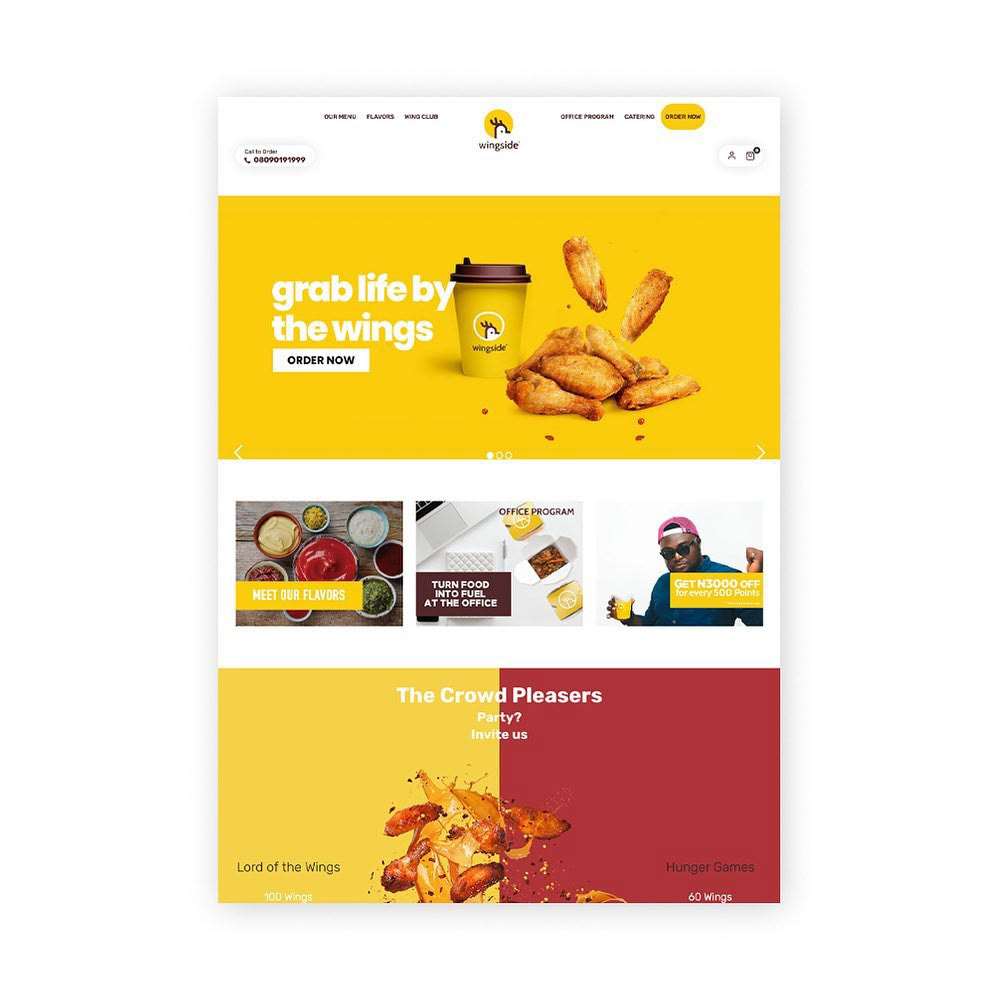brand identity Food Website landing page nigerian designer restaurant Web Design  wordpress